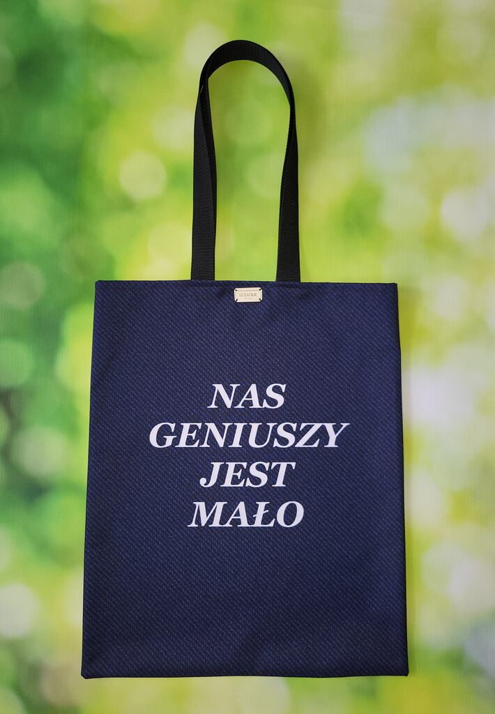 Torba na zakupy z napisem nas geniuszy jest mało